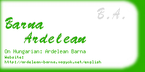 barna ardelean business card